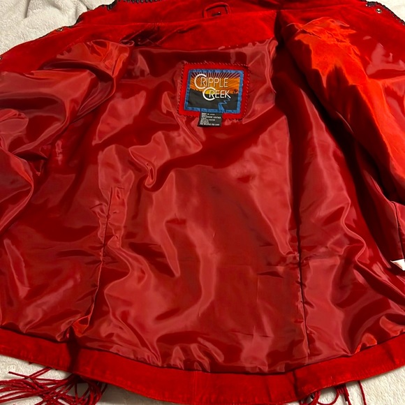 Cripple Creek Red Genuine Leather Jacket. Like New! Size Large - Picture 13 of 13